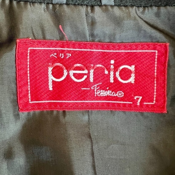 Vintage Perla Women's Black Wool Double Breasted Power Blazer Suit Jacket 7 - Picture 9 of 11